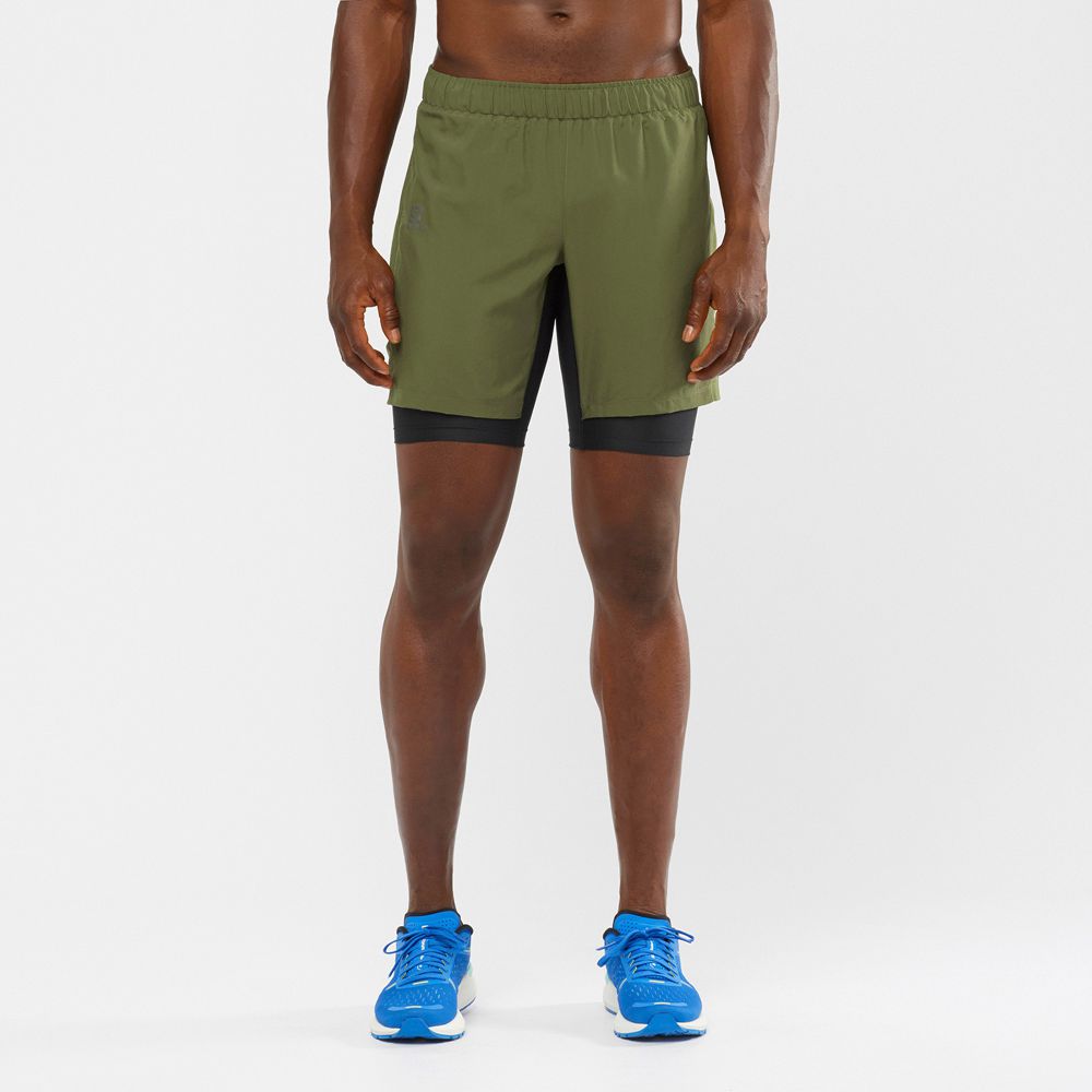 SALOMON XA TWINSKIN Philippines - Men's Shorts - Olive | 512098-GWA
